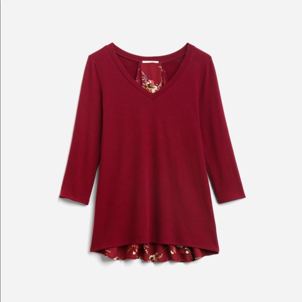 🍂 Autumn Le Lis Woven Back Knit Top